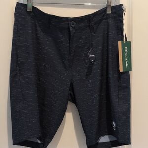 Travis Mathew Navy Heather Board Shorts with Light Blue Lining